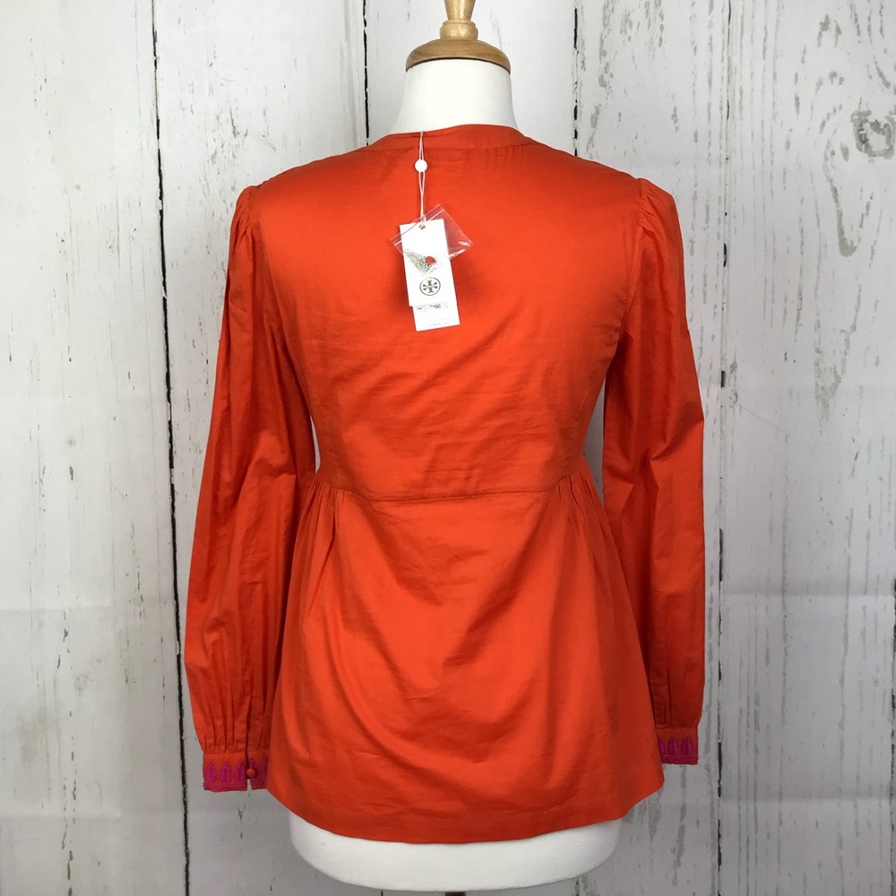 NWT Tory Burch Claudia Tunic Pink Orange - Picture 5 of 8